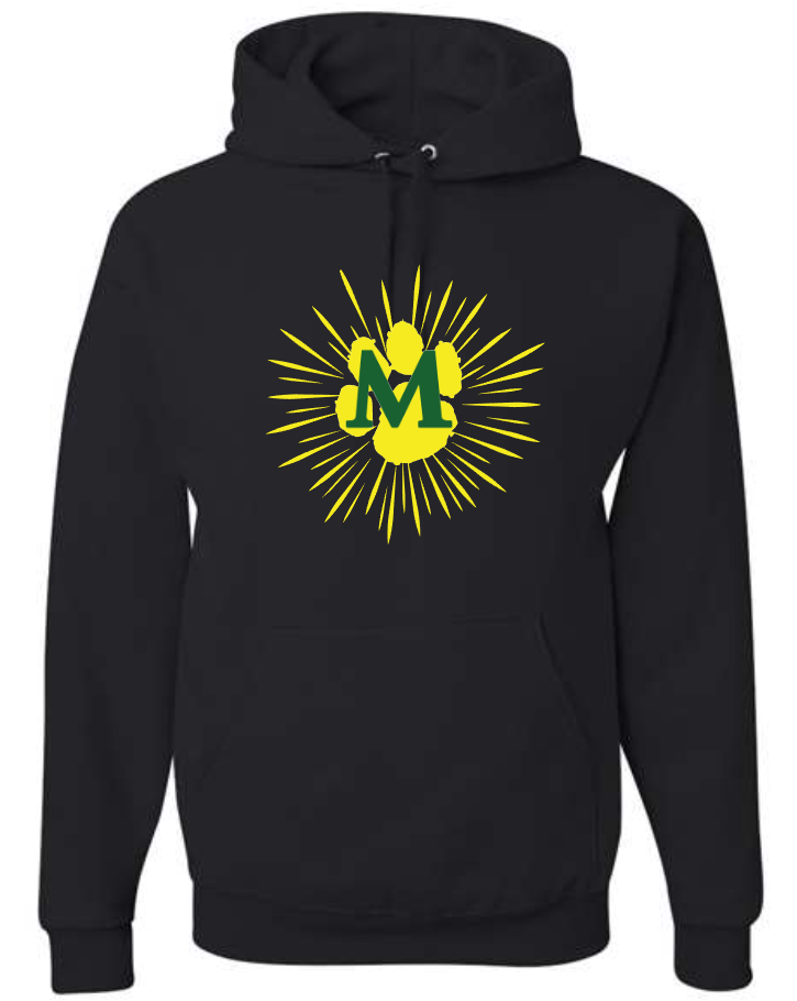 Monroe Elementary- Burst and Word Heart Designs CrewNeck and Hoodie Sweatshirts (ADULT Sizes)