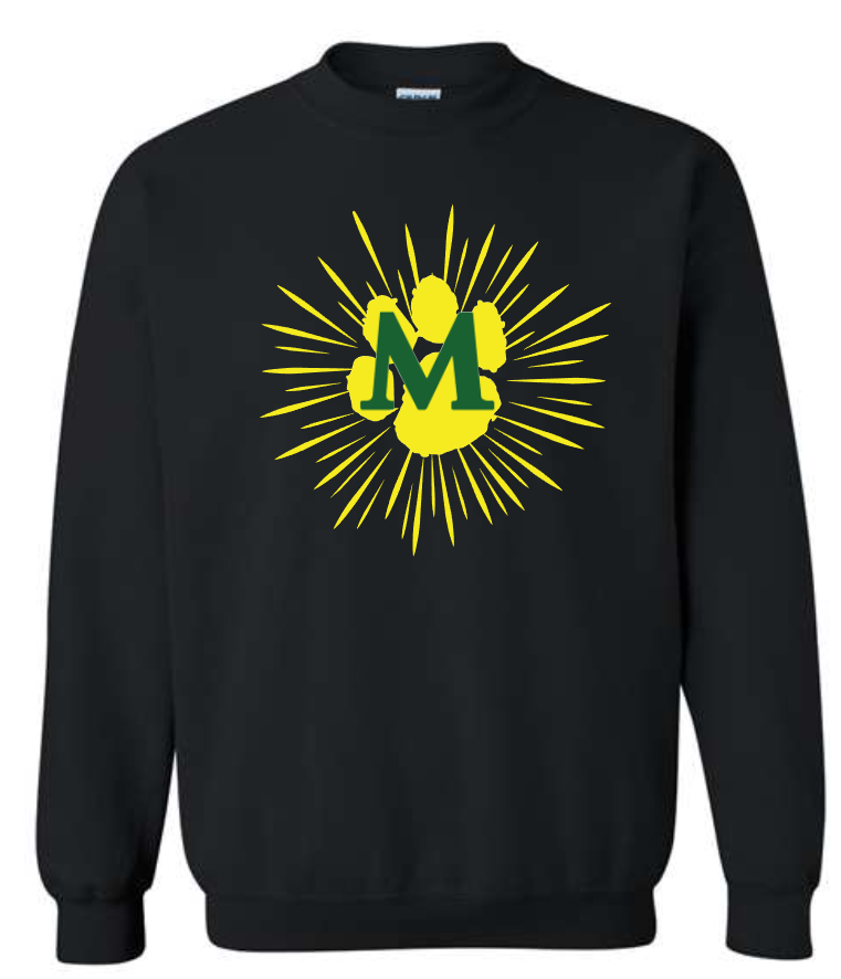 Monroe Elementary- Burst and Word Heart Designs CrewNeck and Hoodie Sweatshirts (ADULT Sizes)