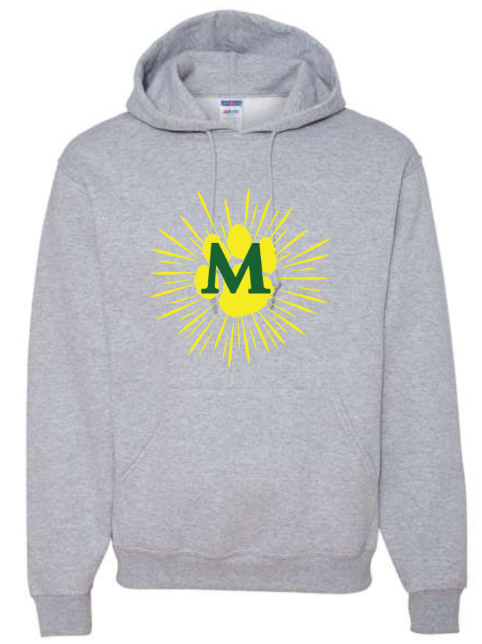 Monroe Elementary- Burst and Word Heart Designs CrewNeck and Hoodie Sweatshirts (ADULT Sizes)